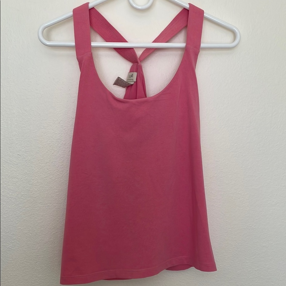 Pink Backless Tank Top With Shelf Bra